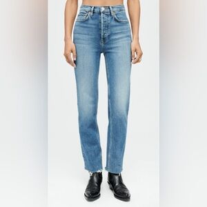 RE/DONE Comfort Stretch High Rise Stove Pipe Jeans Sz 28